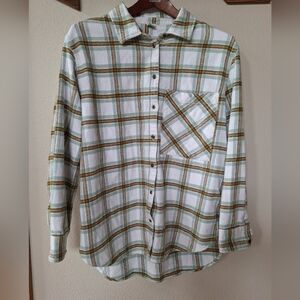 Aerie Womens Plaid Long Sleeve  Button Down Flannel. Size S